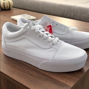 White Old Skool Platform Vans